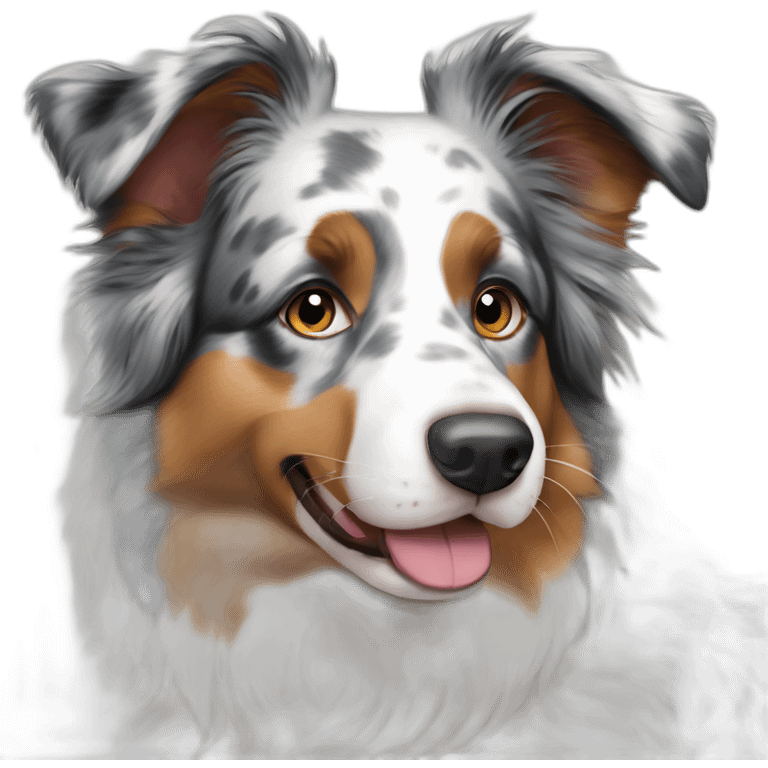 australian Shepherd Blue Merle Full Profile emoji