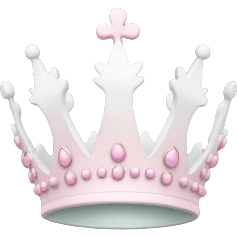 White and pastel pink crown emoji