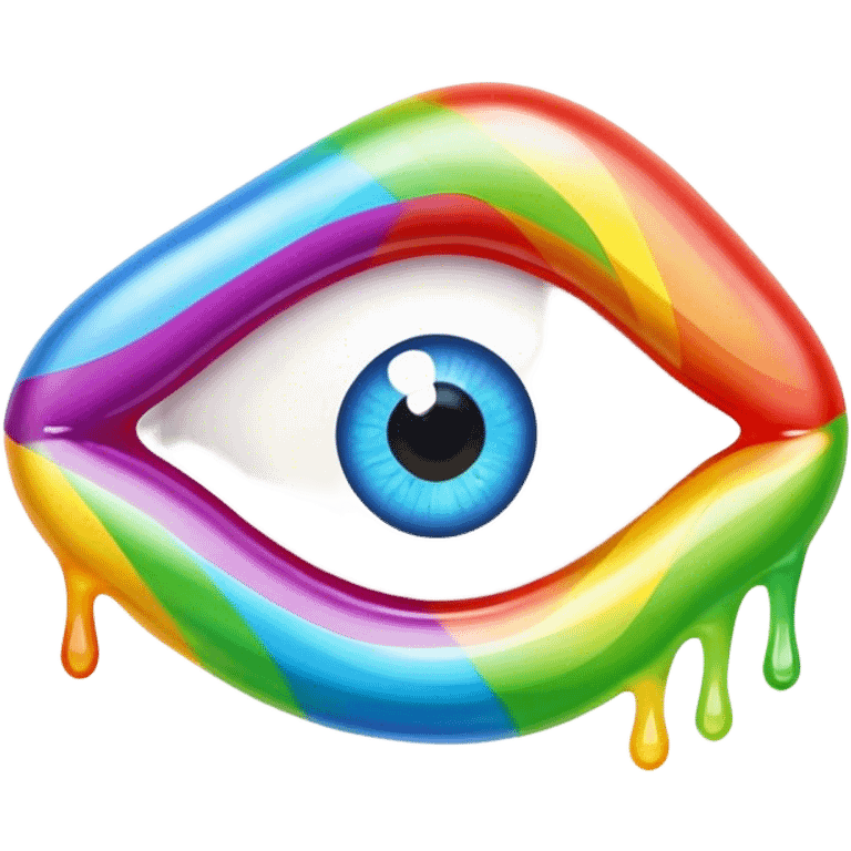 melted rainbow gummy eye emoji