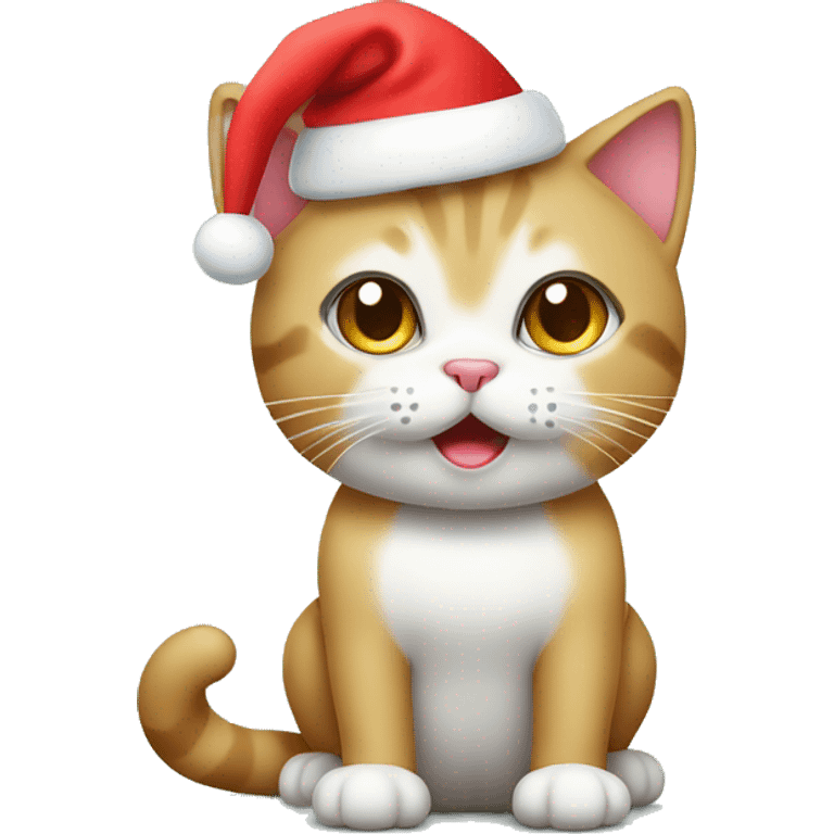 cute thai cat with christmas light emoji