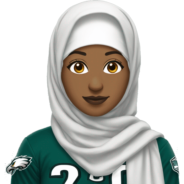 Hijabi in Eagles Jersey emoji