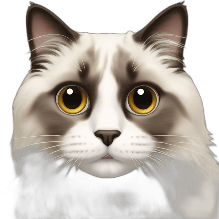 Cut bermin cross ragdoll cat emoji