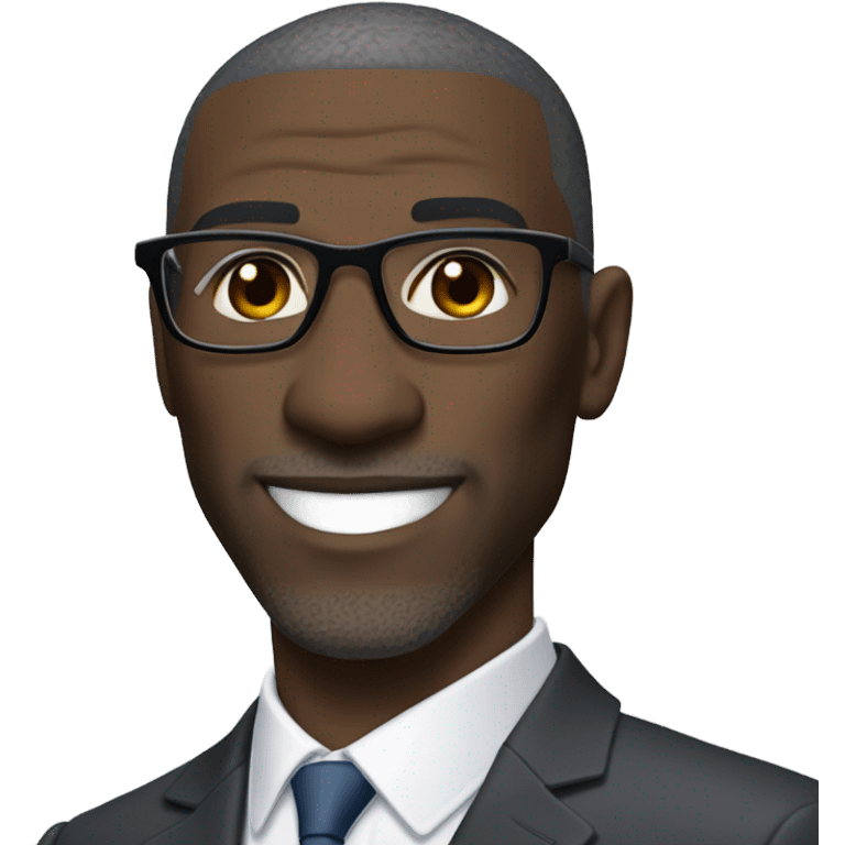 Shannon sharp with round face and suit and glasses and buzz cut and small eyes and over 50 small gray bearded receding hairline and small black eyes emoji