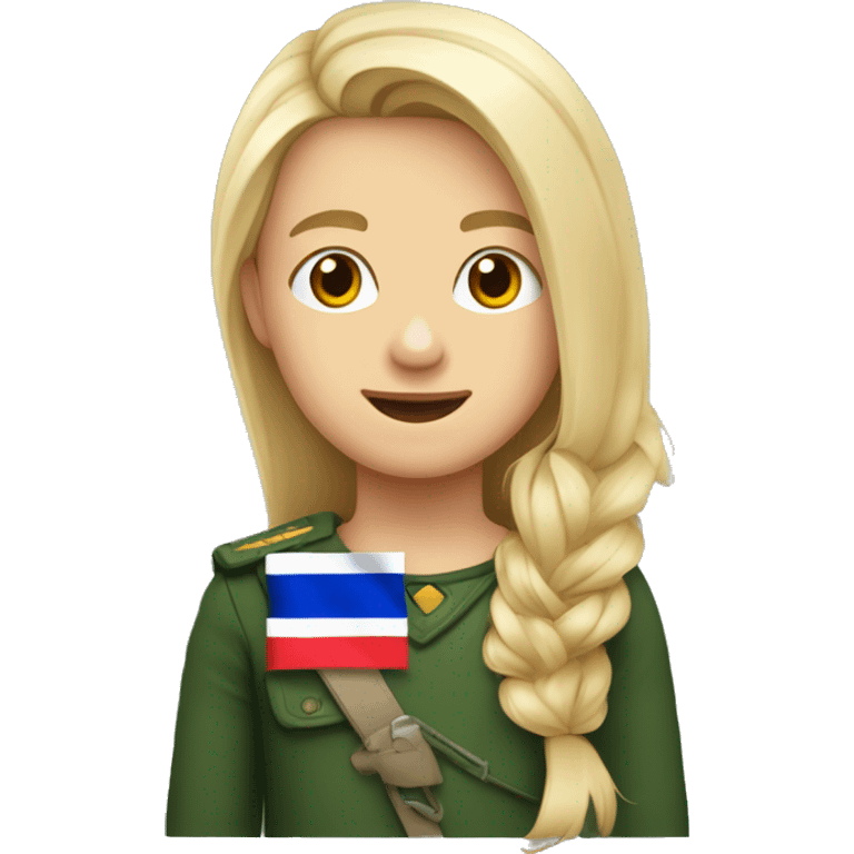 fetter junge. mit blonden haaren und russlandflagge emoji