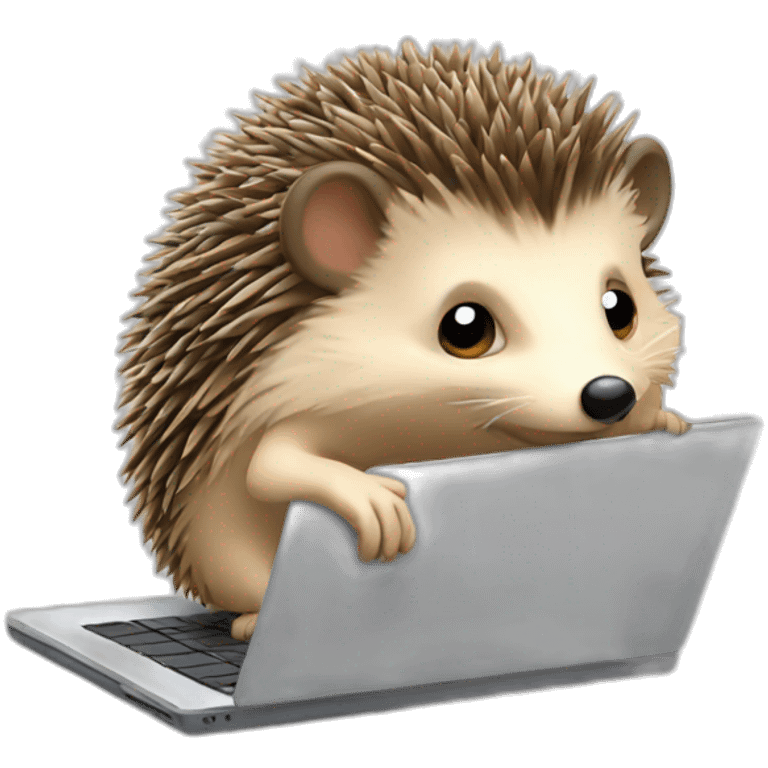 hedgehog using a laptop emoji