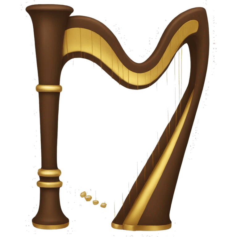 brown harp with gold highlights emoji