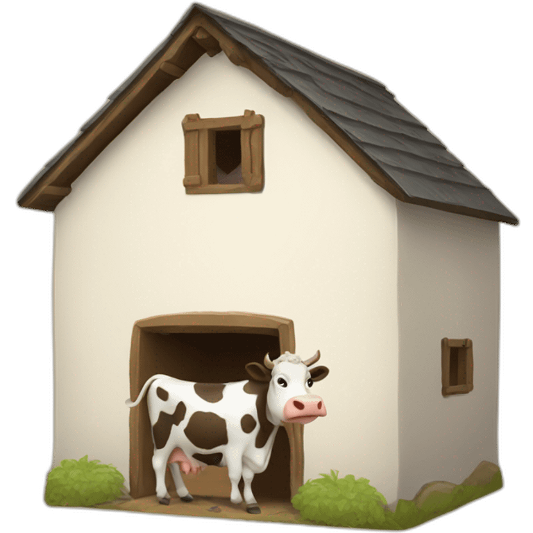 Cow house emoji