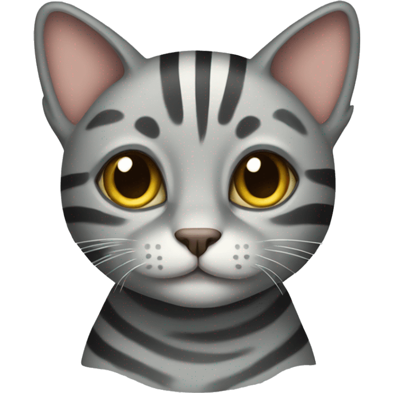 Gray striped cat emoji