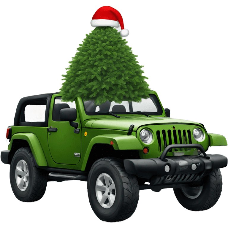 Christmas tree on top of jeep emoji