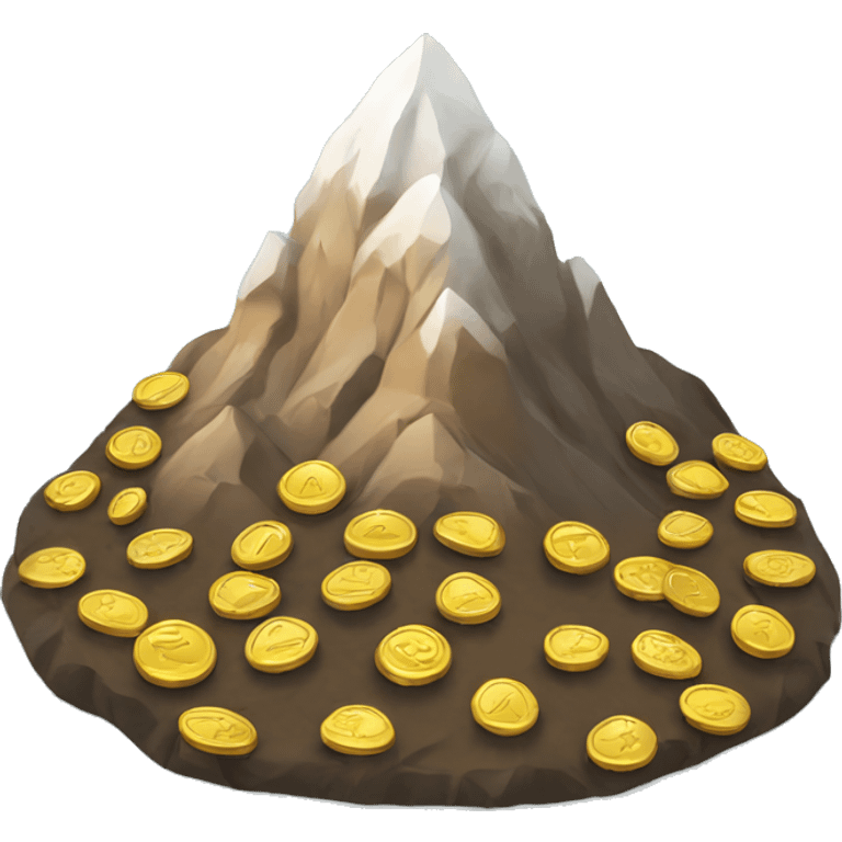 mountain with tiny coins emoji