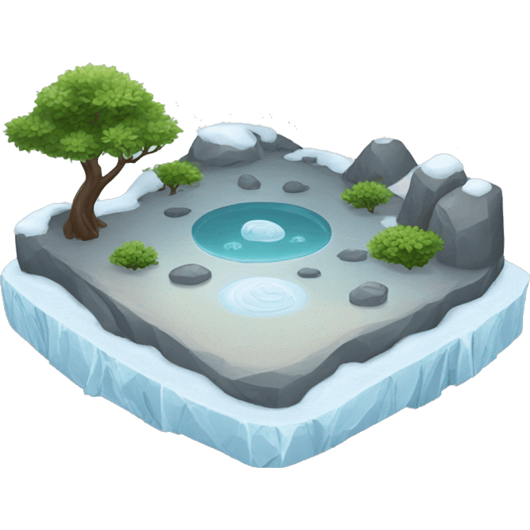  A zen garden in an ice environment  emoji