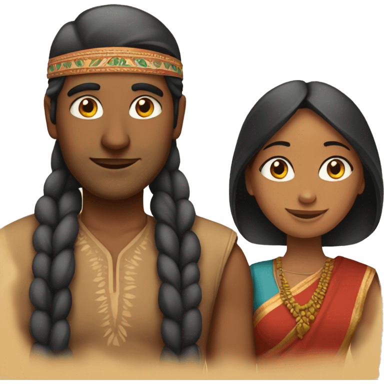 indian women with an indian man emoji