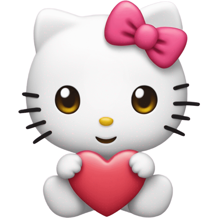 Hello kitty with a heart emoji