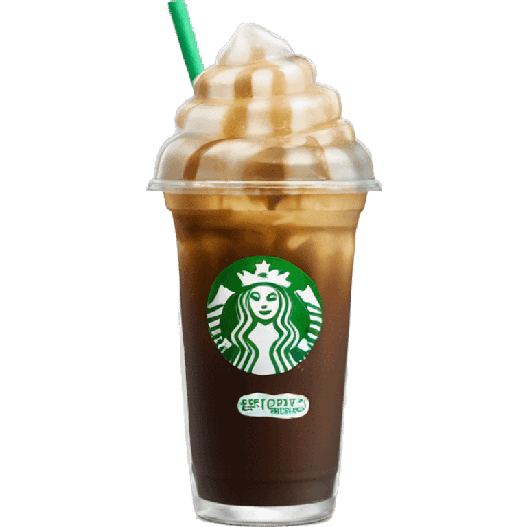 Starbuck ice coffee with ice cubes emoji