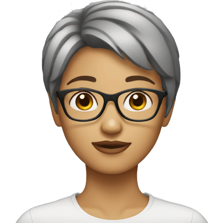 Girl with short hair and glasses emoji