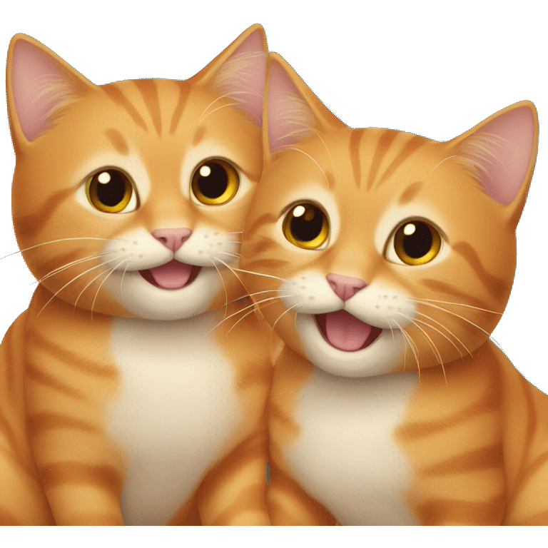 2 orange cats playing  emoji