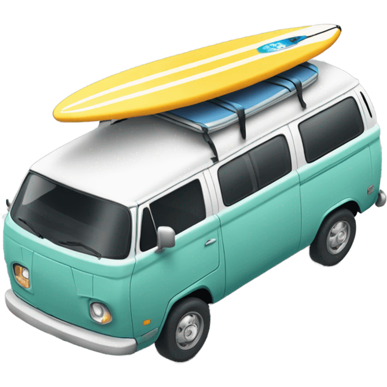 Auto (VAN) with surfs on the roof emoji