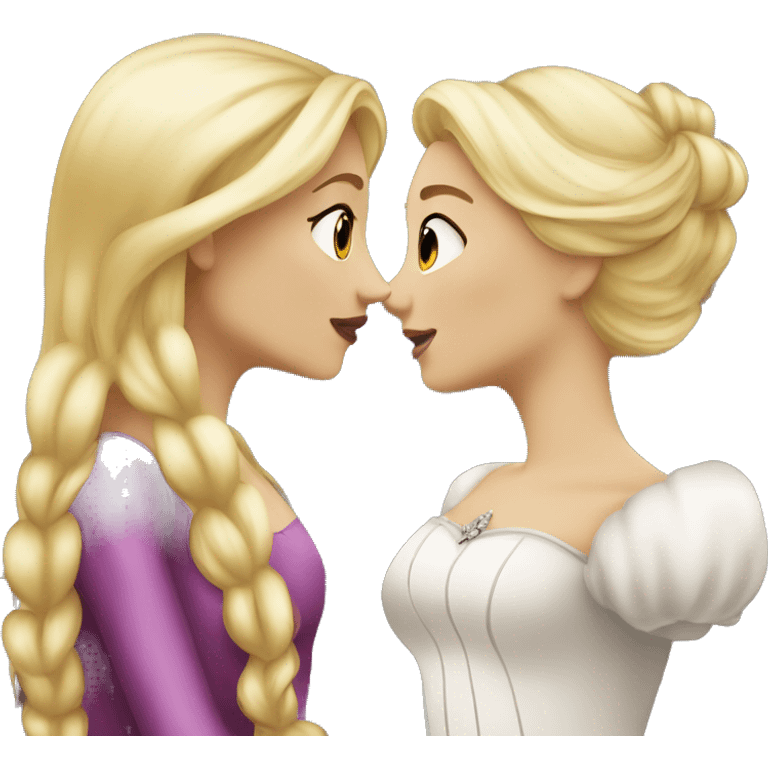 2 women princesses couple blonde kiss emoji