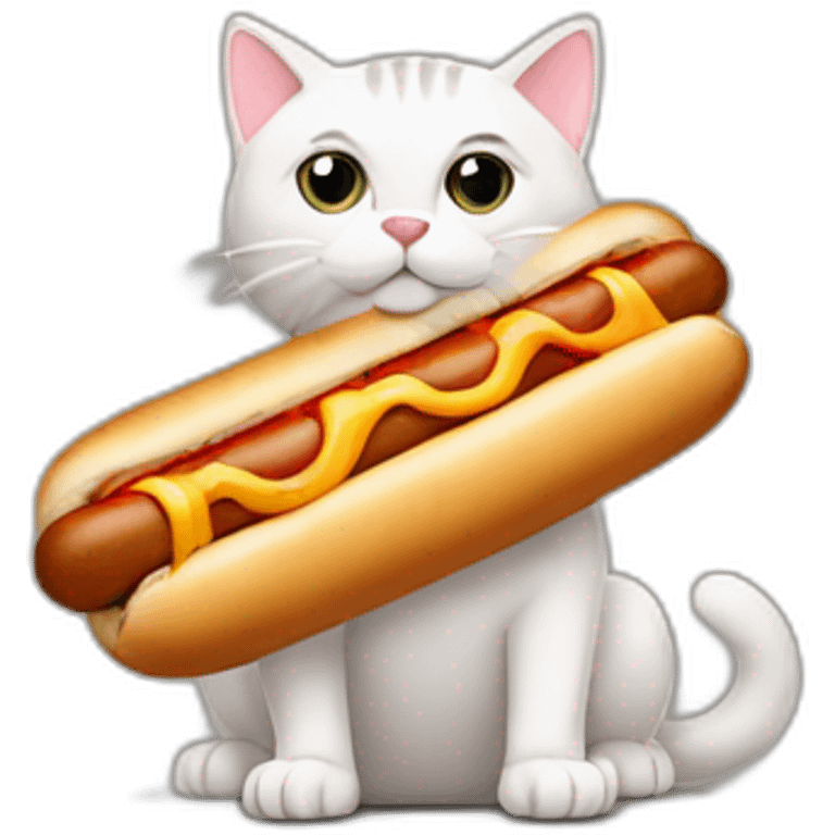 cat with hotdog emoji