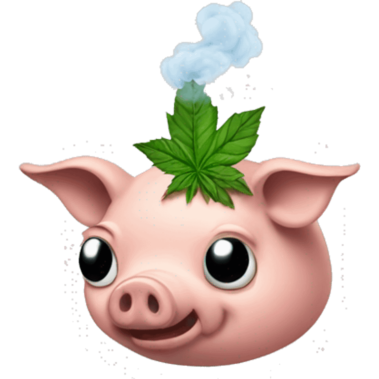 Pig weed smoke emoji