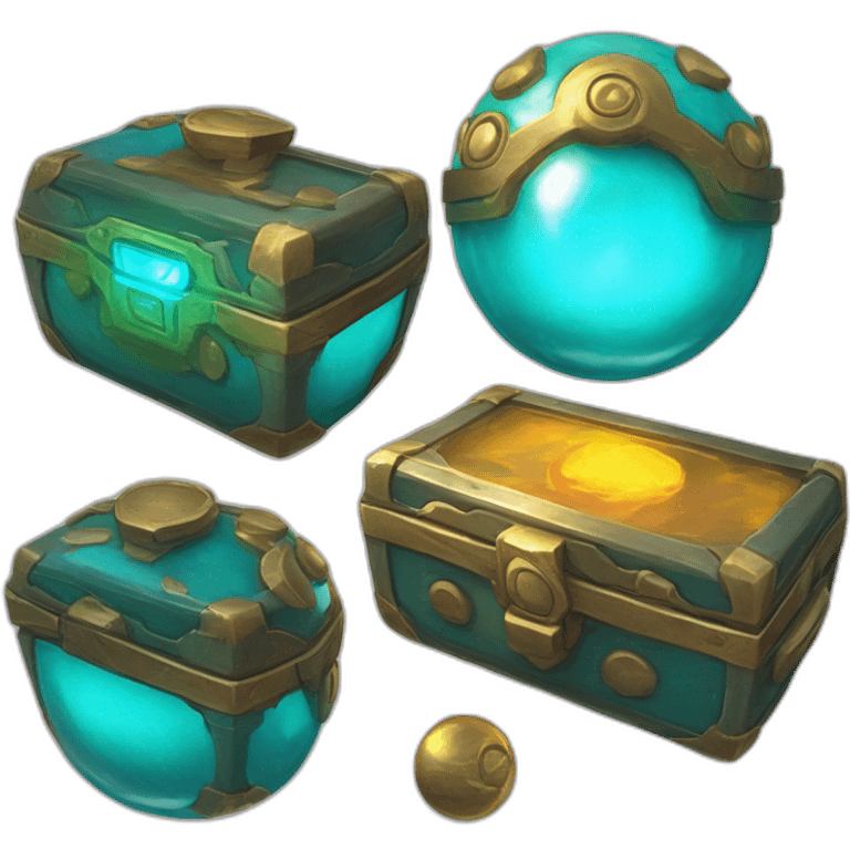 Pokemon Game LootCase Color DarkCyan Rich Treasure Legendary Epic Pokeballs Pokemons and Pokemon Items Inside this have Shiny Glow emoji