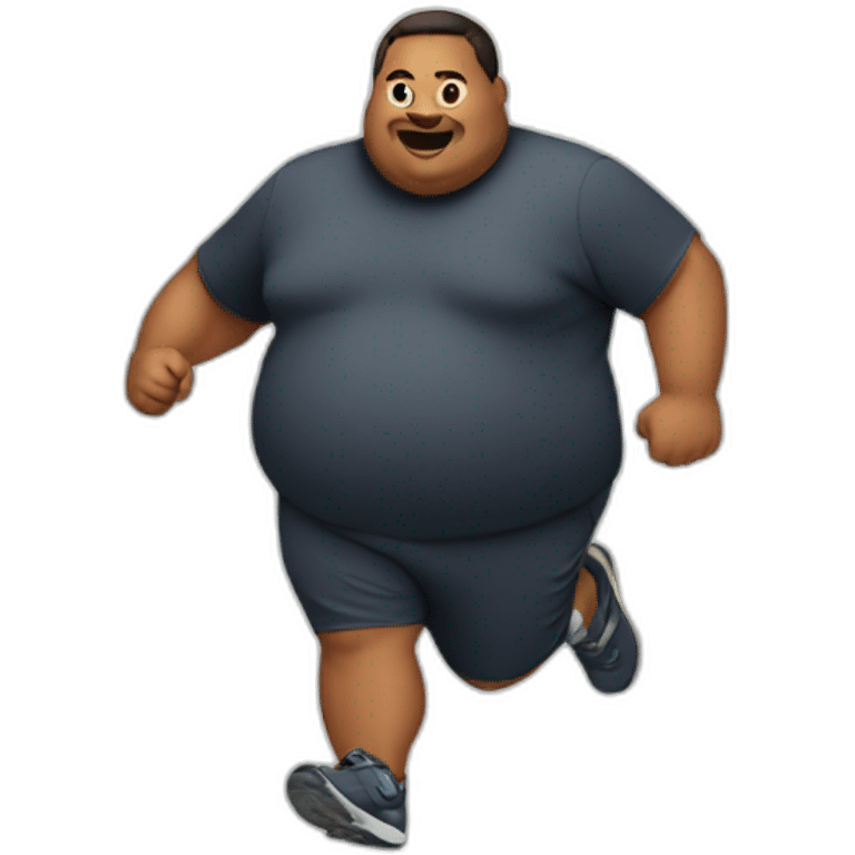 fat man running emoji