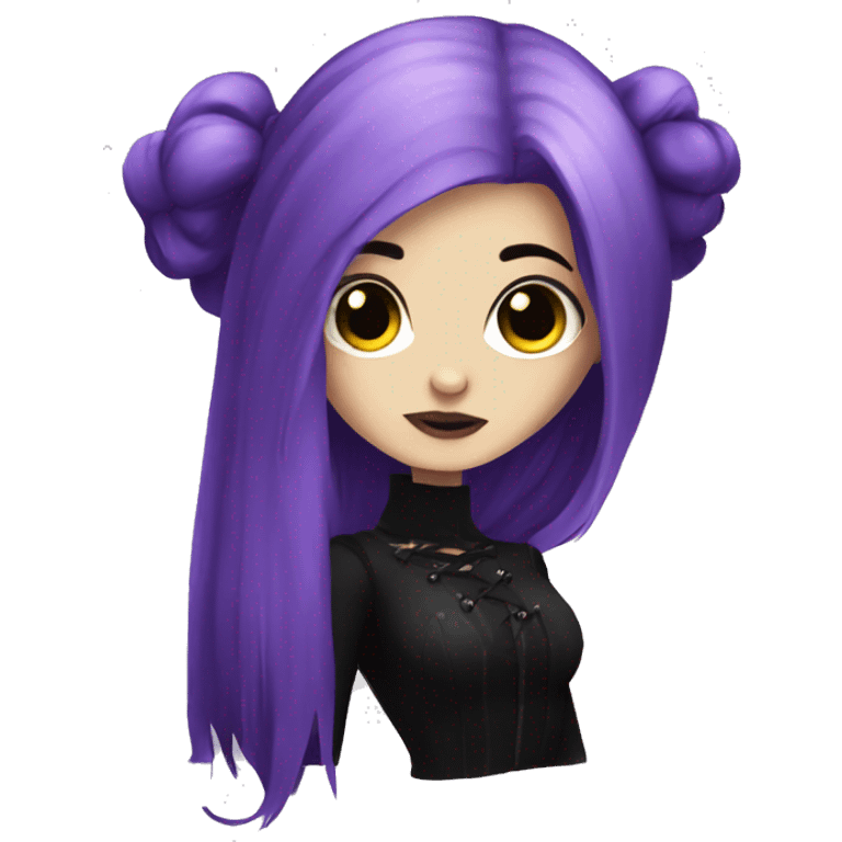 goth girl with dark purple hair emoji