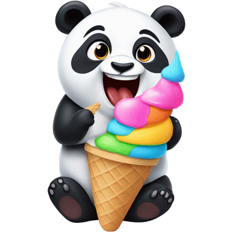 Panda eating ice cream emoji