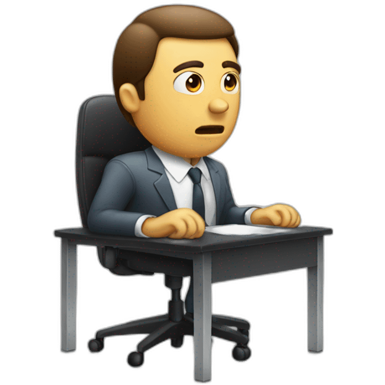 job interview desk man perplexed emoji