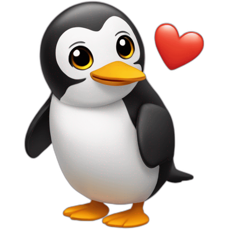 pingouin mignon cœur emoji