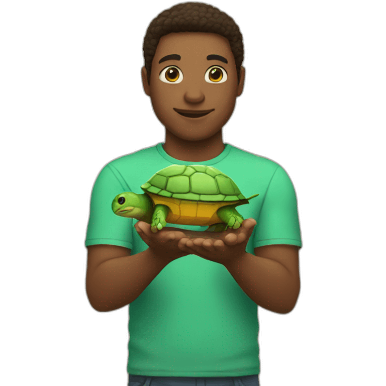 holding a turtle emoji