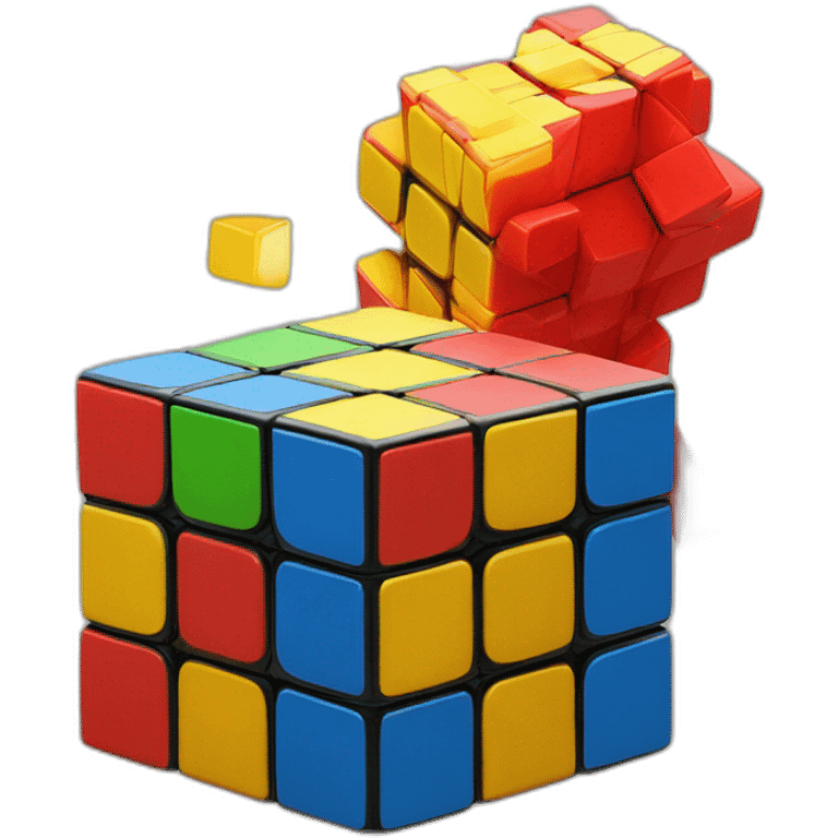 Rubik's cube red yellow tirtle emoji