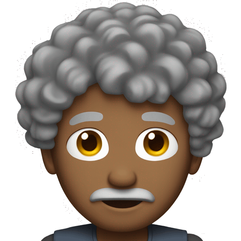 Man with grey locks feet up emoji