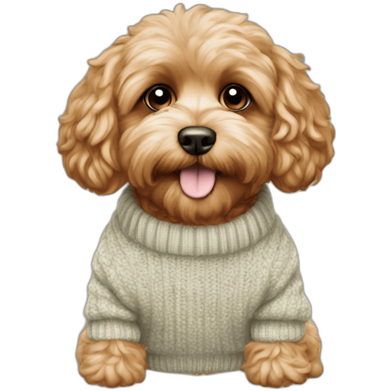 Cavapoo with sweater  emoji