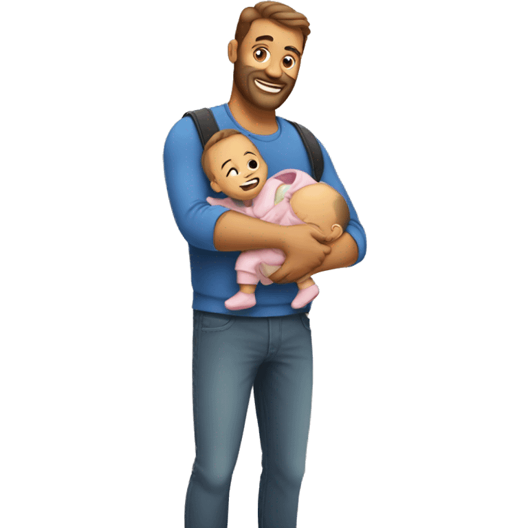 dad with baby in arms emoji