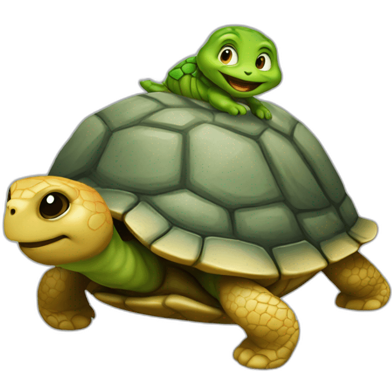 Chat sur une tortue emoji