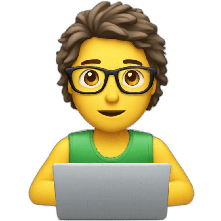 SMM specialist typing on laptop emoji