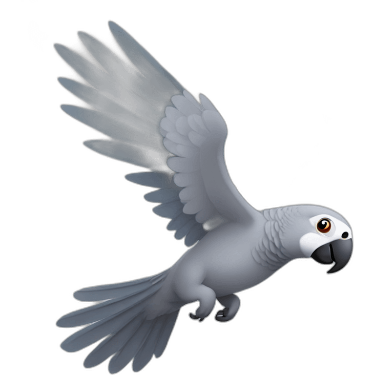 grey parrot flying emoji