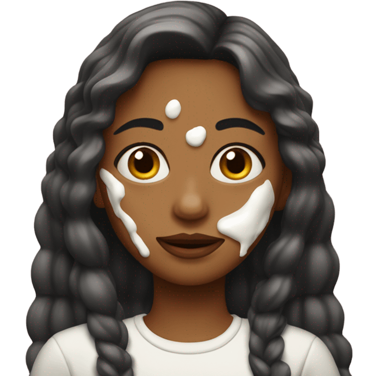 girl with cream on her face emoji