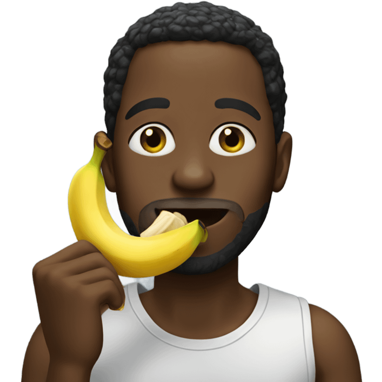 Black man eating banana emoji