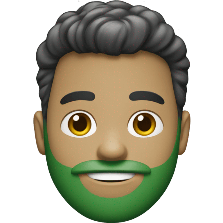 boneco moreno de jaleco pranco cabelo verde na regua emoji