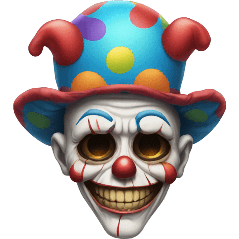 Clown crossed between a skull emoji