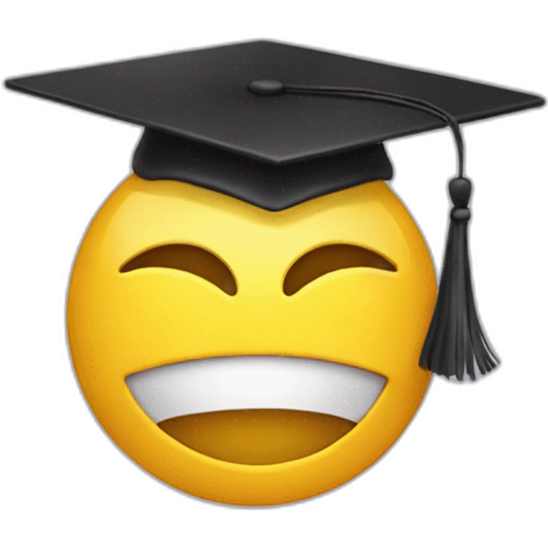 yellow emoji head with mortarboard on its head emoji