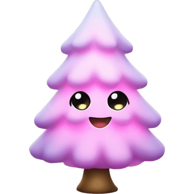 Cute Christmas tree with pink light  emoji