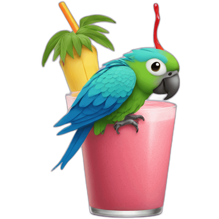 parrot in a smoothie emoji