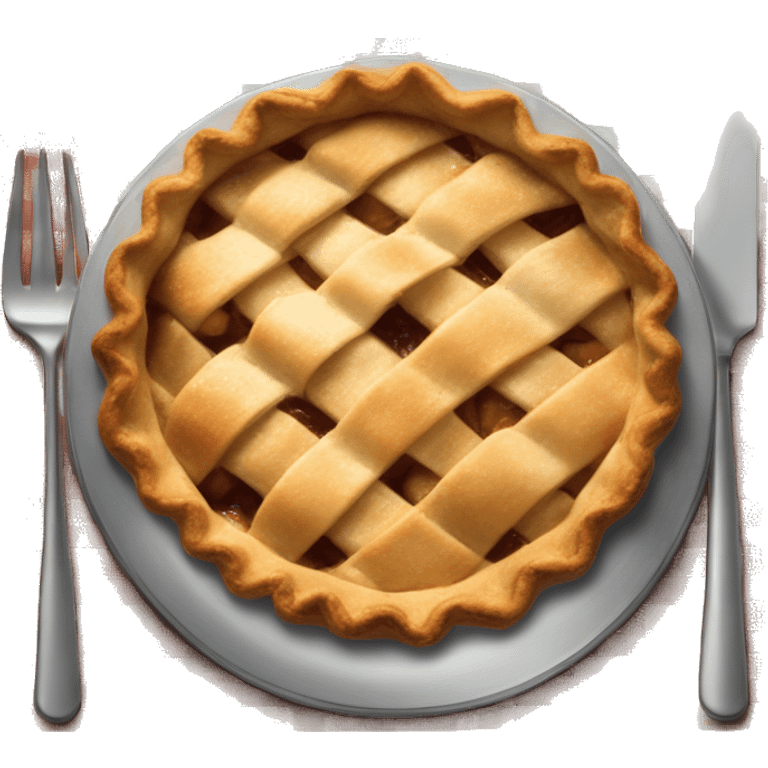 Apple pie on steel with a tablecloth emoji