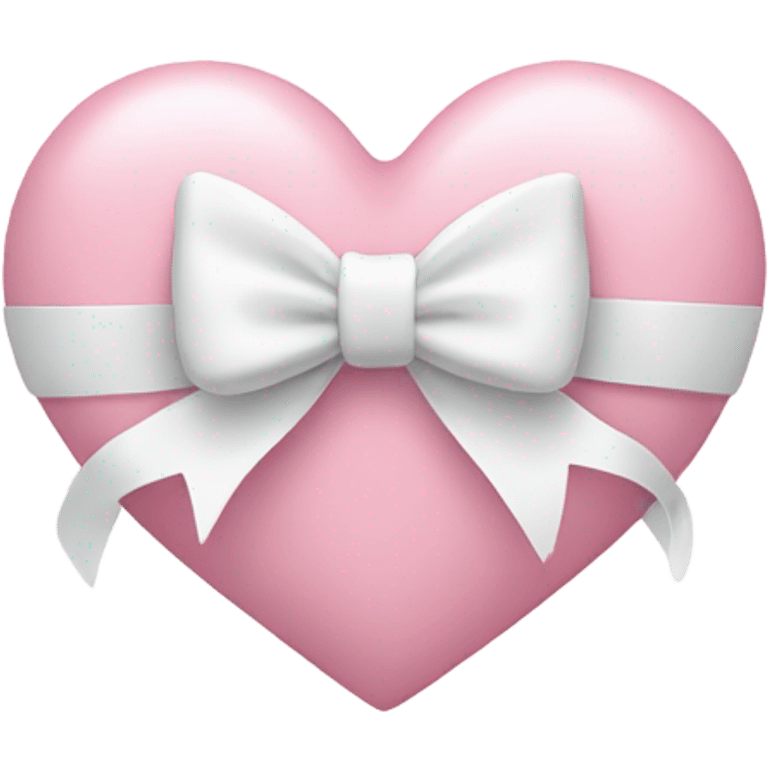 Pastel pink heart with white bow emoji