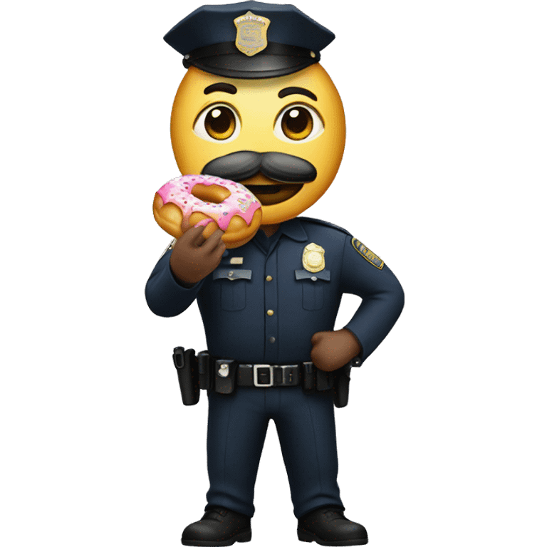 A cop with a donut in his hand emoji