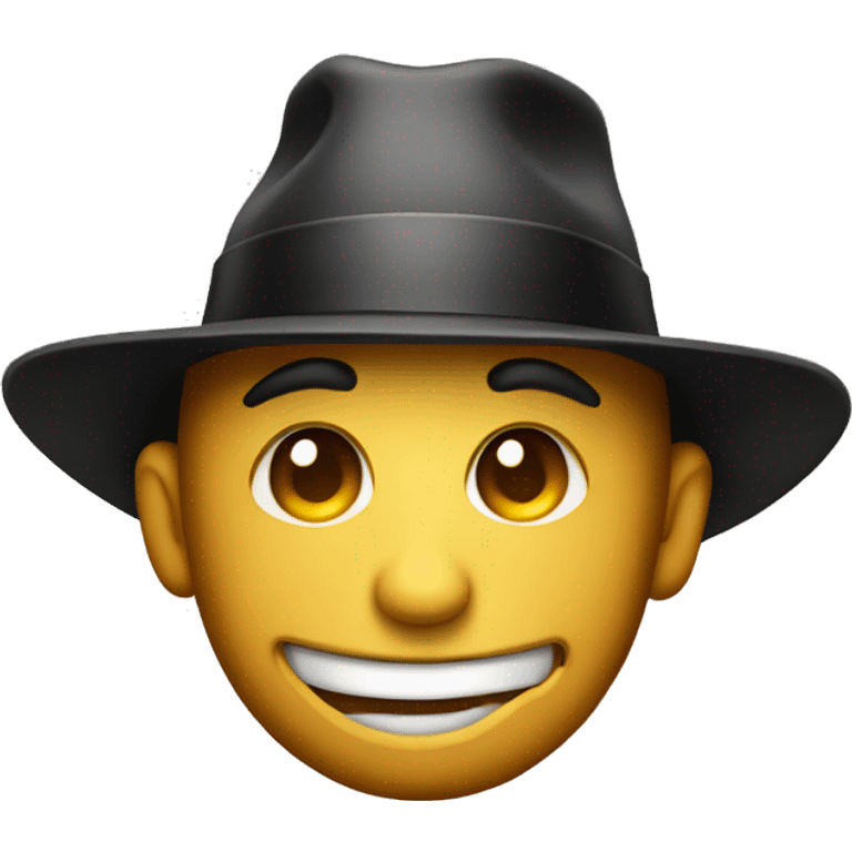 smirking face with fedora  emoji