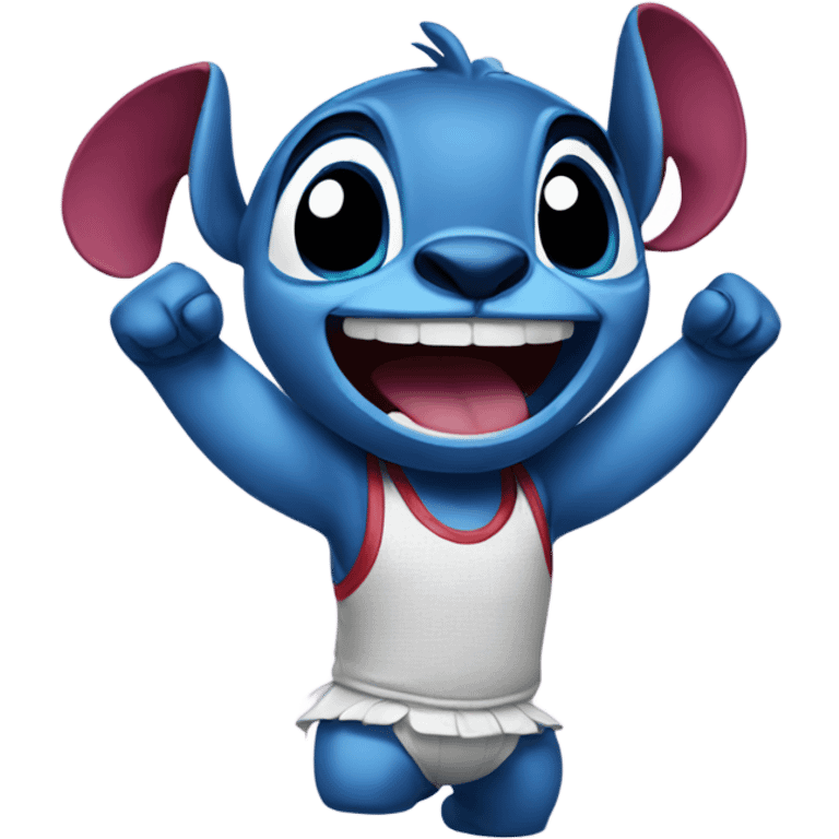 Stich doing cheer emoji